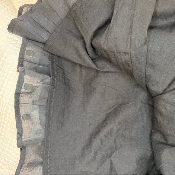 Oliphant Smocked Top Ruffle Midi- Midnight Black/Gold Tiered Dress, Size SMALL - Picture 14 of 17